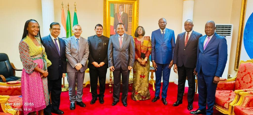 Ambassador Madan-Lal RAIGAR called on H.E. Mr. Jean-Claude GAKOSO, Minister of Foreign Affairs, Republic of Congo on 7th November 2023 in his office. Ambassador presented copy of his credential papers to the Foreign Minister.